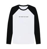 Black-White Not From This Planet Organic Colour Baseball Long Tee
